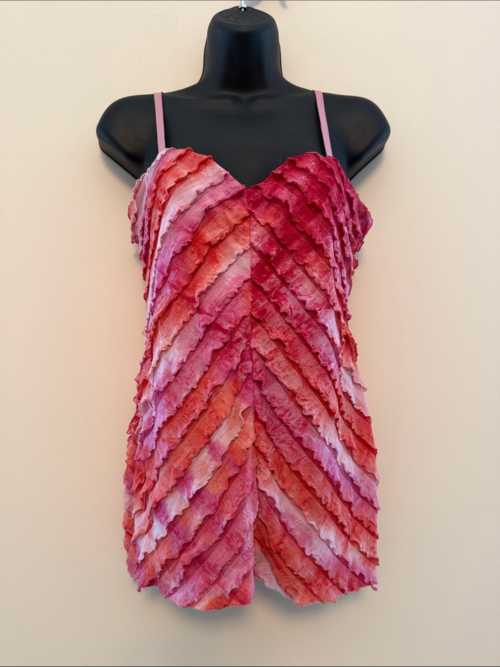 Pink & Red Ruffle Camisole Top